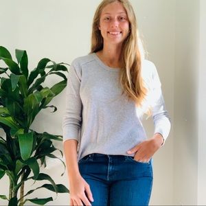 NORDSTROM grey waffle knit long sleeve